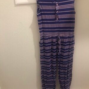 Striped Blue and Purple Jumpsuit from Bijou Sauvage Clothier NWOT